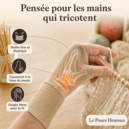 La Mitaine Maille Libre – mitaine de maintien du pouce, doigts libres (la paire)