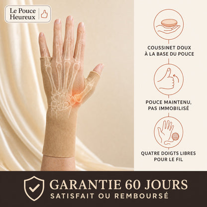 La Mitaine Maille Libre – mitaine de maintien du pouce, doigts libres (la paire)