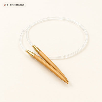 Aiguille à tricoter circulaire en bambou – 80 cm
