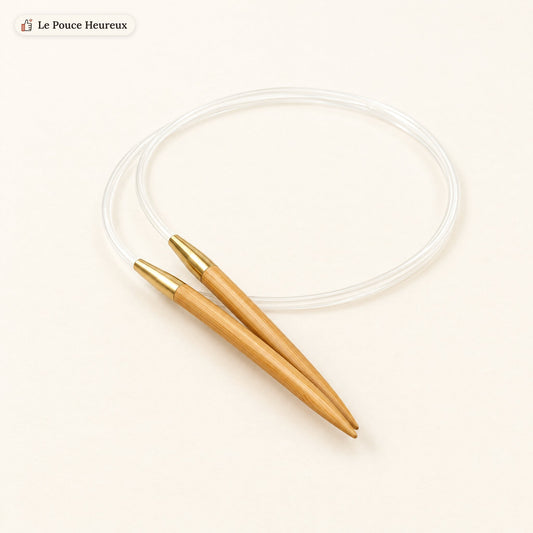 Aiguille à tricoter circulaire en bambou – 80 cm