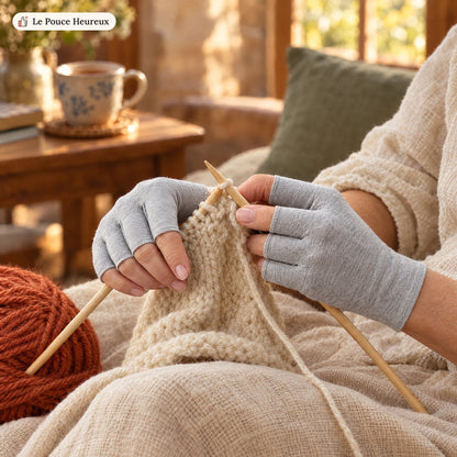 Gants de soutien sans doigts – gris (la paire)