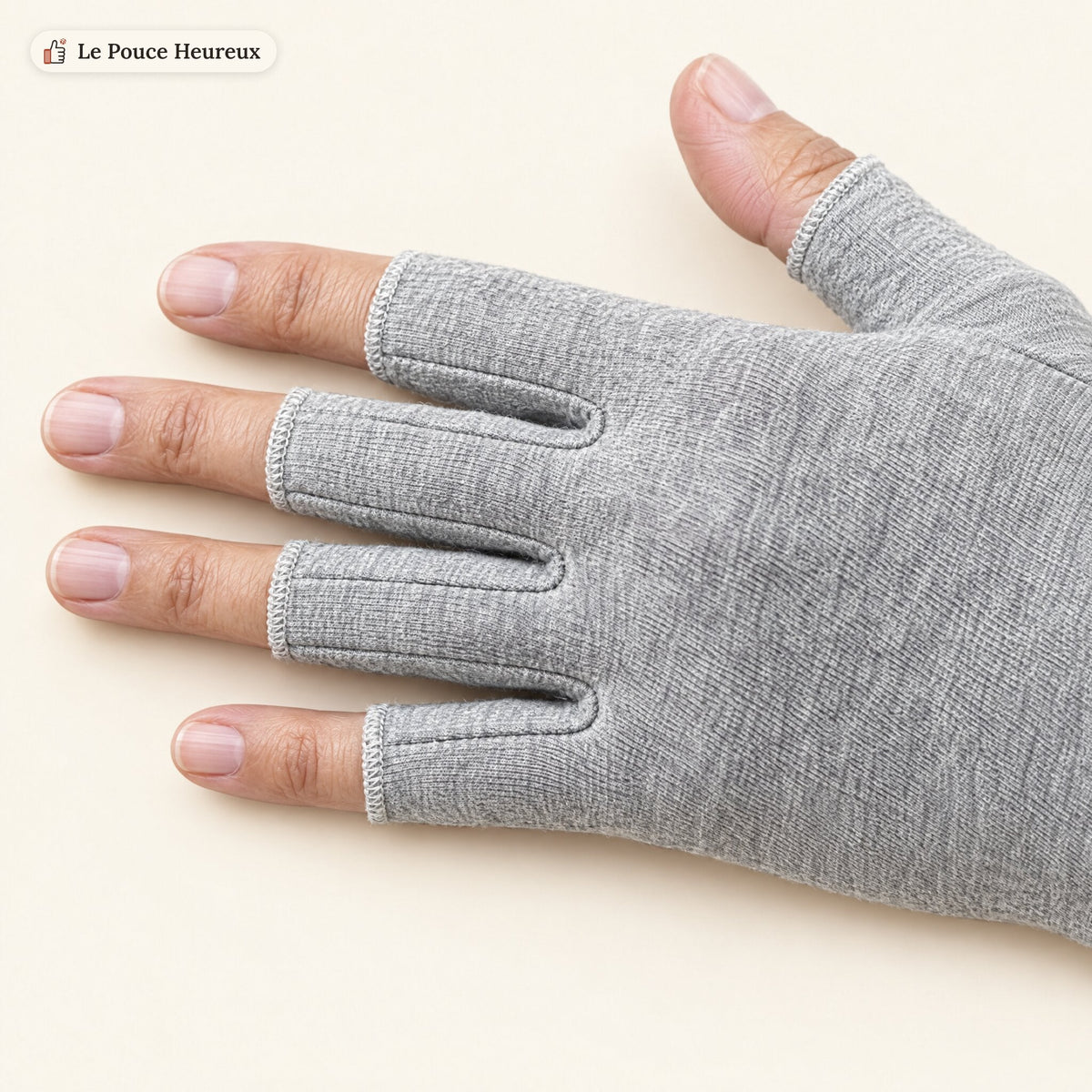 Gants de soutien sans doigts – gris (la paire)